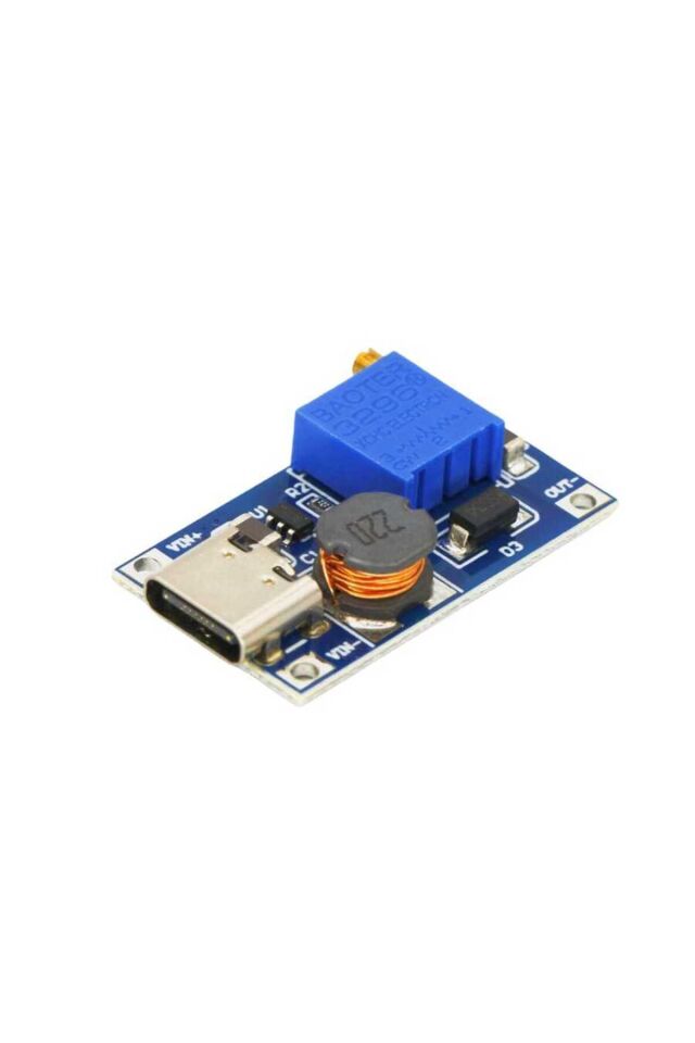 MT3608 DC-DC Voltaj Yükseltici Modül - Type-C Girişli, 2A