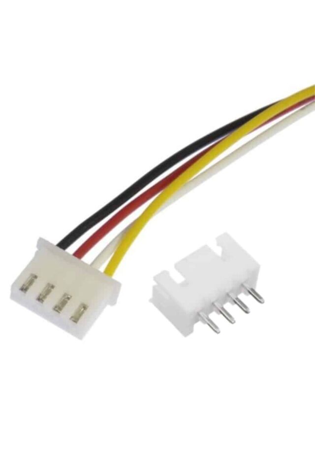 JST-XH 2.54 mm 4 Pin Dişi-Erkek Kablo Seti - 20 cm, 26AWG, 5 Takım